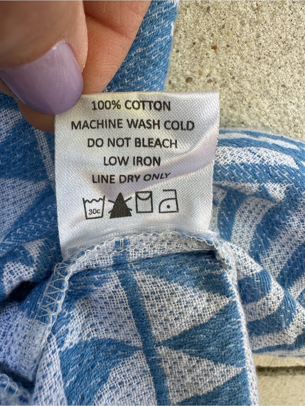 Mud Pie Blue White Geometric Tiered Cotton Dress Boho Beachy Swing S - Picture 10 of 12